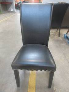 lot 137 image: CREATED FOR MACYs STEVE SILVER FURNITURE High-Back Leather Side Chair.