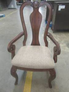 lot 141 image: CREATED FOR MACYs LEGACY CLASSIC FURNITURE Splat Back Dining Arm Chair With Upholstered Seat.