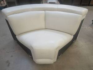 lot 161 image: CREATED FOR MACYs JASON FURNITURE, Leather Wedge, (Sectional Piece) in White. Approximate Dimensions 68 x 45 x 32 Tall.