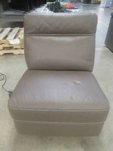 lot 162 image: CREATED FOR MACYs MOTOMOTION FURNITURE, Powered Leather Reclining Center Chair, (Sectional Piece) in Brown. Approximate Dimensions 30 x 35 x 30 Tall.