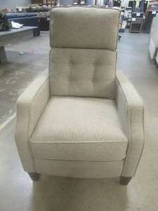 lot 179 image: CREATED FOR MACYs J-HOME FORTUNE FURNITURE, Upholstered Manual Recliner in Taupe. Approximate Dimensions 29 x 34 x 38