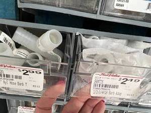 6 TRAY BIN ASSORTED PLASTIC FITTINGSS