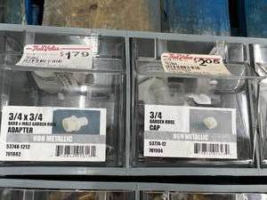 6 TRAY BIN ASSORTED PLASTIC FITTINGS