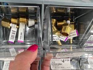 6 TRAY BIN ASSORTED BRASS FITTINGS
