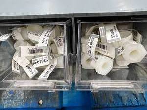 6 TRAY BIN ASSORTED PLASTIC FITTINGS
