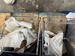 5 TRAY BIN ASSORTED BRASS FITTINGS