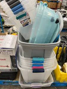ASSORTED PLASTIC TOTES,
