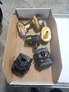 DeWalt Bundle  Includes DW056 Cordless Impact Drill, 3 Batteries, 2 Battery Chargers and some extra Drill Bits