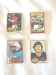 lot 19 image: Vintage 1977 Topps Football Cards Quarterbacks (Tarkenton  Theismann  Stabler  Zorn)