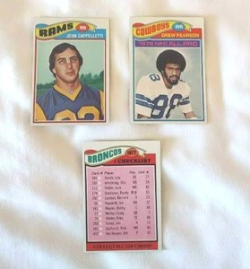 lot 20 image: Vintage 1976-77 Football Cards (Bubba Smith  Rocky Bleier  Pearson)