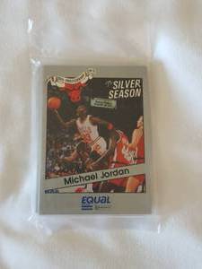 lot 39 image: 1991 EQUAL THE SILVER SEASON JORDAN CHICAGO BULLS TEAM SET SEALED 1992 FLEER MICHAEL JORDAN CARDS