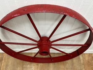 Painted Red Wagon Wheel