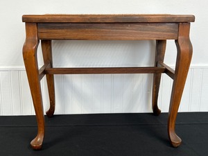 Vintage Wooden Bench with Cane Seat