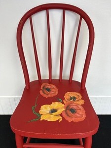 Vintage Red Painted Chair