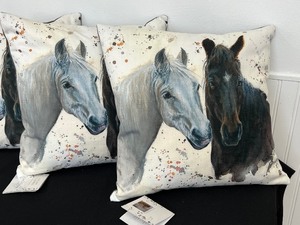 Set of Four Horse Themed Decorative Throw Pillows by Bree Merryn