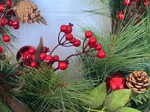 Christmas Wreaths and Decorative Metal Planters