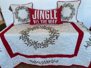 Holiday Decorative Throw Pillows and a Coordinating Blanket