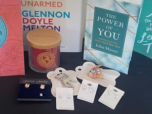 Fun Lot including Jewelry, Candle and Book