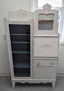 Vintage Painted SecretaryDisplay Cabinet