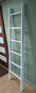 White Painted Wood Wall Ladder