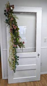 Vintage Painted Wood and Glass Door