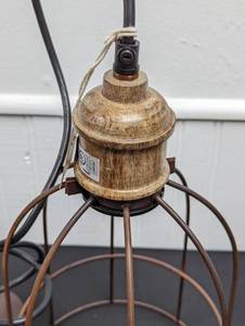 Pair of Industrial Cage Light Fixtures