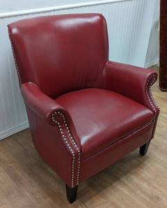 Red Faux Leather Armchair
