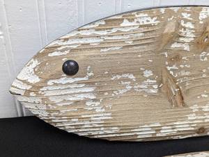 Pair of Adorable Wood Fish Wall Hangings
