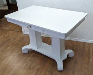 Adorable White Painted Console or Library Table