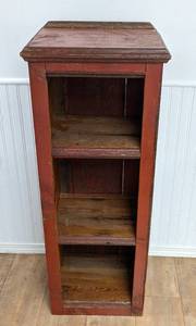 Rustic Red Wood Bookshelf