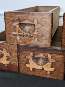 Vintage Wood Sewing Machine Drawers