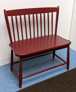 Adorable Red Painted Childrens Bench