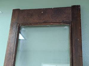 Tall Vintage Wood and Glass Door Panel