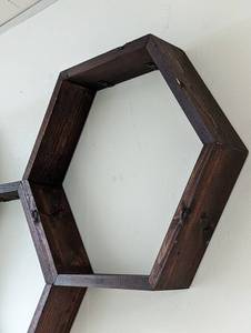 Large Hexagon Wood Wall Shelf