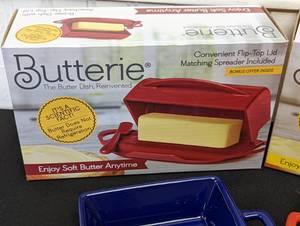 New Butter Dishes and Colorful Baking Dishes