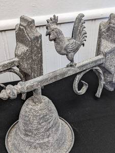Three Metal Wall Mount Rooster Bells