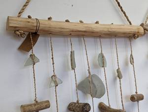 Pair of Sea Glass and Shell Hanging Chimes
