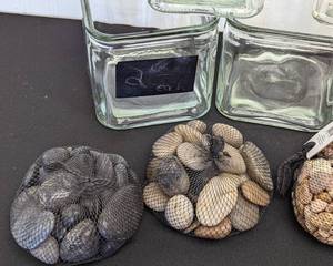 Glass Jars and Decorative Rocks