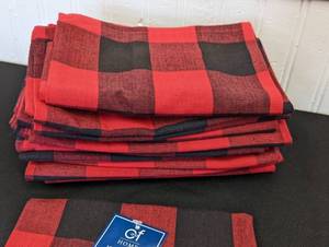 New C and F Home Plaid Towels and Napkins