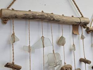 Pair of Sea Glass and Shell Hanging Chimes
