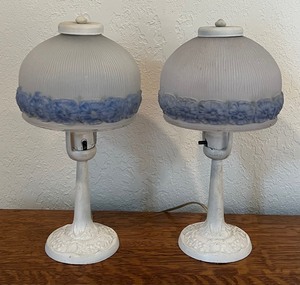 lot 36 image: Pair of Beautiful Glass Boudoir Lamps