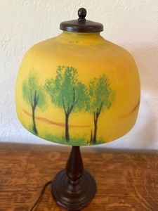 lot 60 image: Vintage Moe Bridges Reverse Painted Lamp