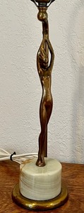 lot 85A image: Vintage Art Deco Nude Figurine Lamp