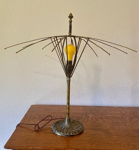 lot 93 image: Vintage Metal Umbrella Lamp