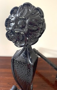 lot 109 image: Vintage Flower Themed Cast Iron Andirons