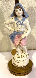 lot 154 image: 2 Vintage Porcelain Figure Lamps