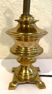 lot 169 image: Pair of Brass Double Bulb Table Lamps