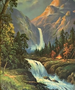 lot 190 image: Vintage Framed Waterfall Print