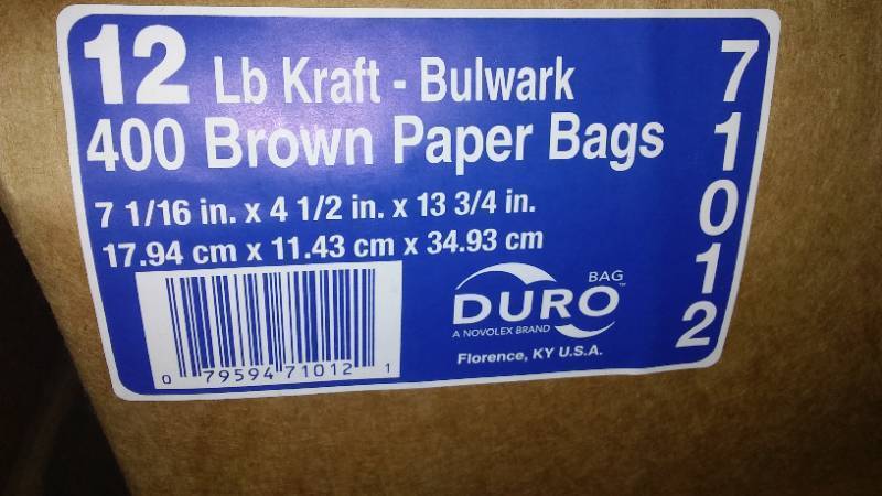 12 Lb. Brown Paper Bags (3 Cases)