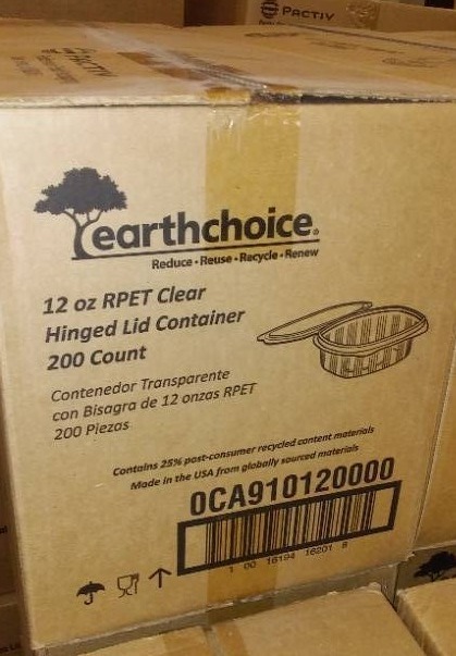 12 oz. Hinged Containers (3 Cases) 600 units.